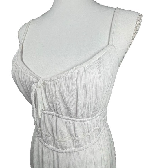 Hollister Maxi Dress Sz L White Beach Cottagecore Babydoll Coastal Cowgirl - Picture 5 of 6